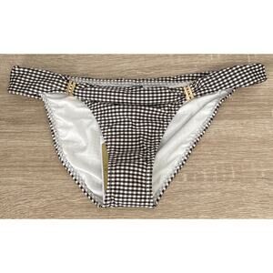 Vix Black and White Gingham Swim Bottom